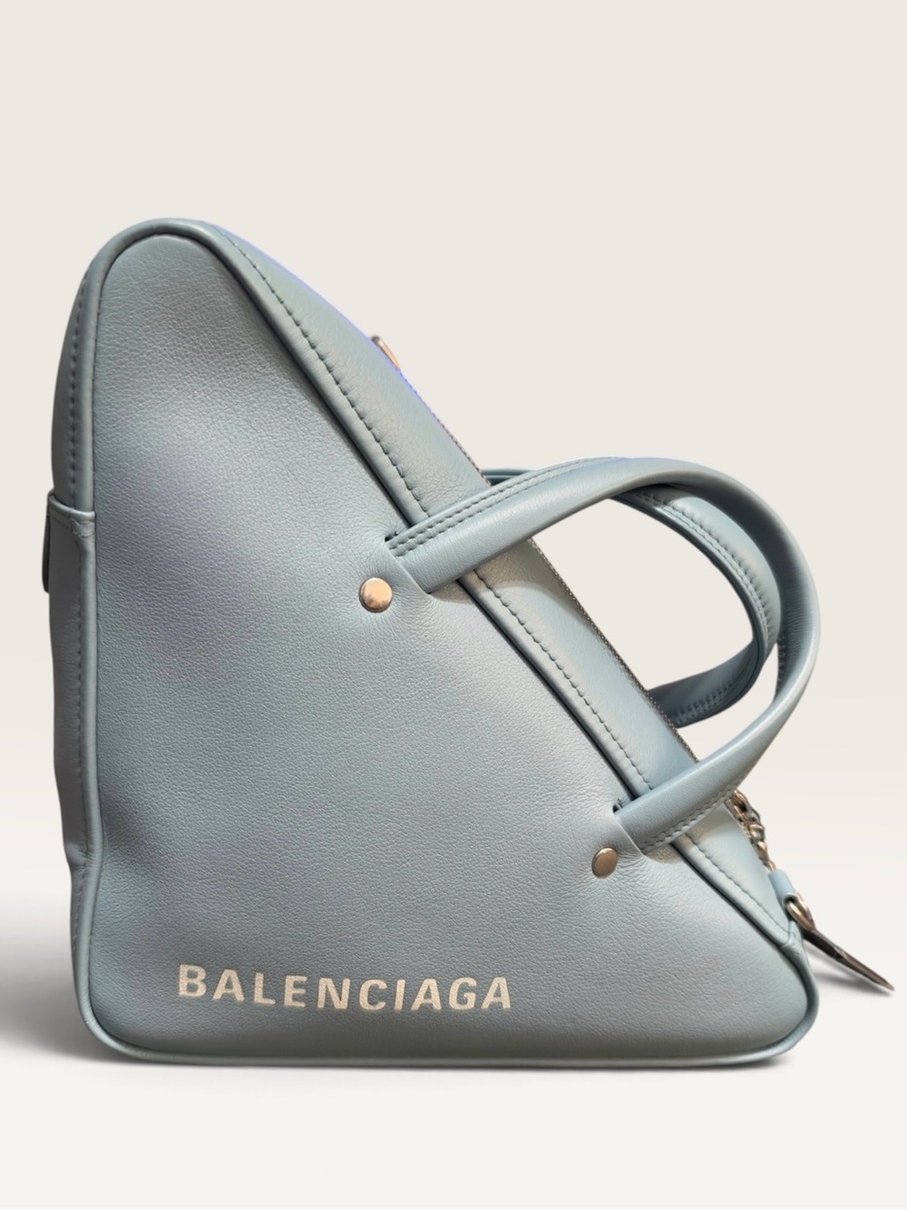 Balenciaga Powder Blue Triangle Satchel